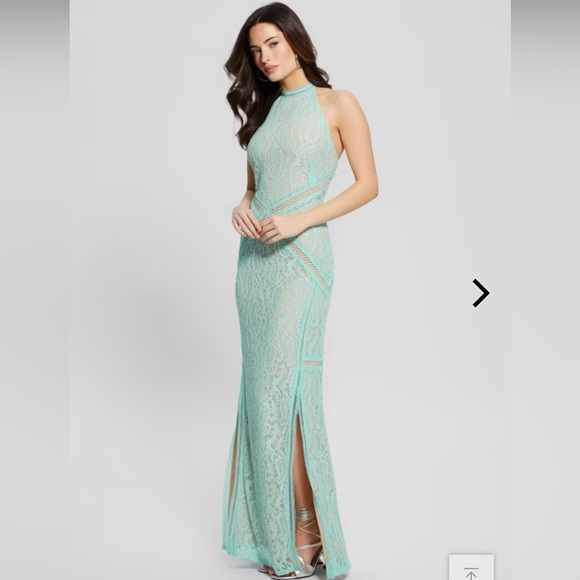 GUESS Beautiful baby blue lace maxi Dress. - Picture 3 of 8